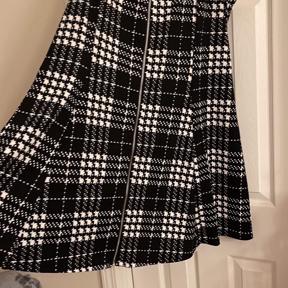 SHEIN Black and White Plaid Mini Dress - Picture 3 of 5
